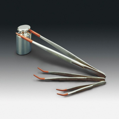 Forceps with silicone covered tips, 105mm